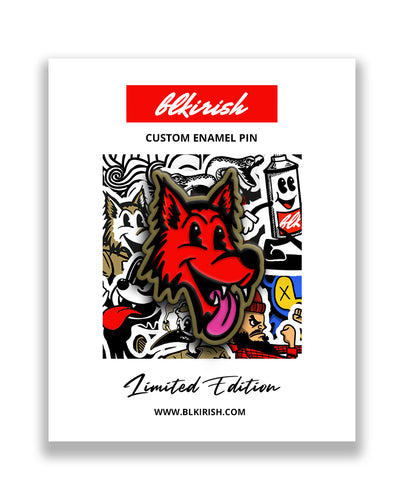 Red Wold Enamel Pin