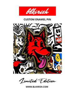Red Wold Enamel Pin